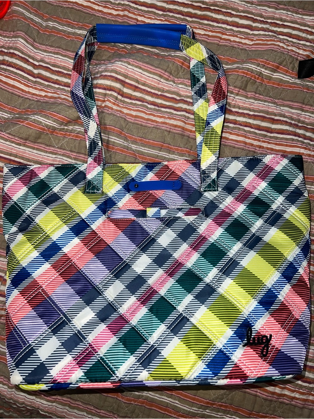 Lug Skyliner Colorful Plaid Tote Bag - Multicolor Shoulder Tote
